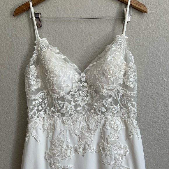 Vision of Romance White Sheer Mesh Embroidered Sequin Maxi Dress - Picture 4 of 8